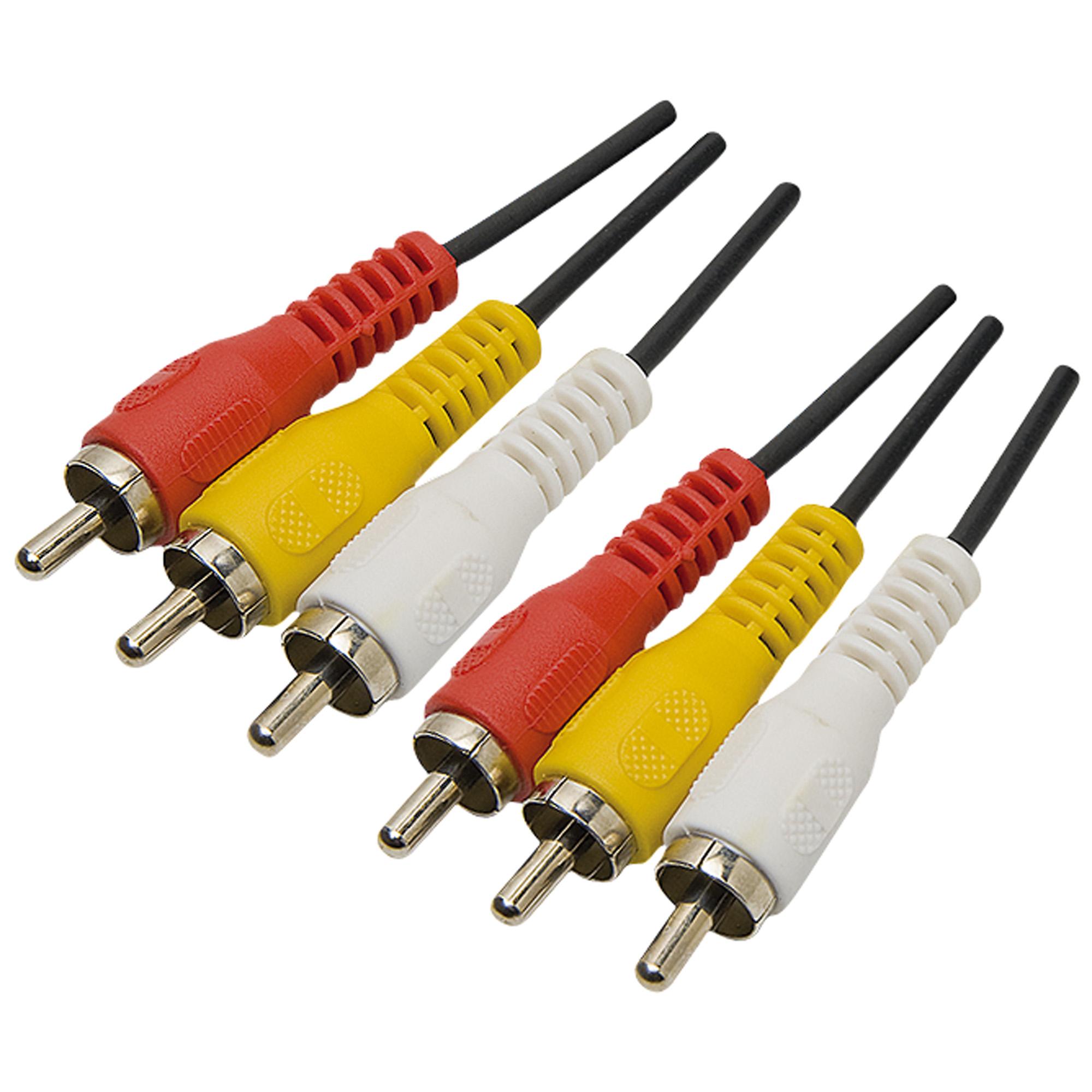 Cabo 3rca Macho x 3rca Macho Plástico 1,80 Metros Niquelado Genérico 