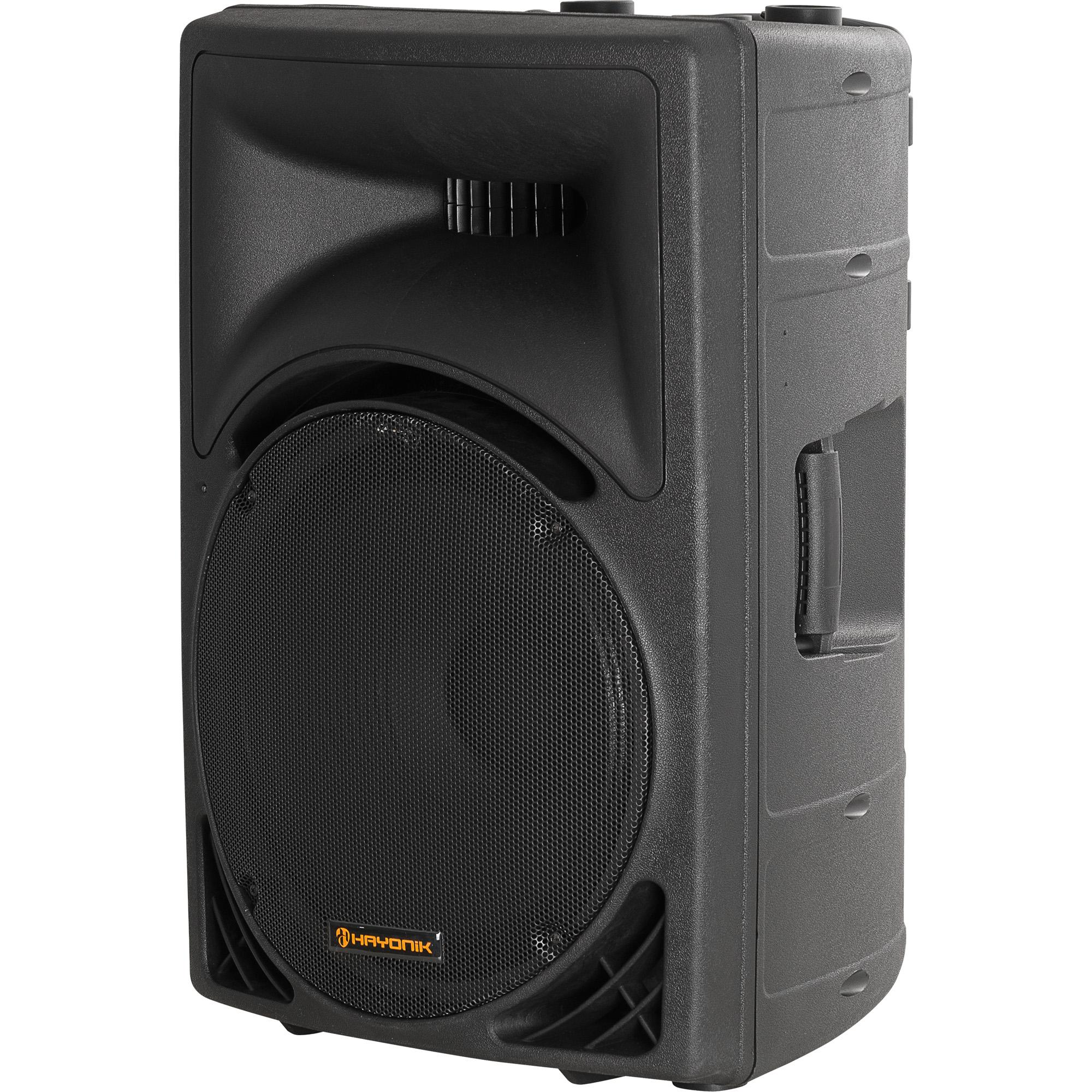 Caixa Acústica Ativa 150w Usb/sd/fm C/2 Microfones S/fio e Bateria Interna Infinity 3000 Preta Hayonik 