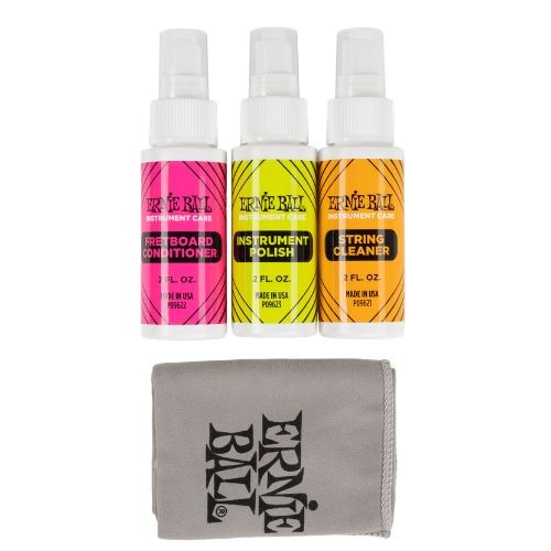 Kit de Limpeza Ernie Ball Instrument Care 3-pack Com Flanela P04225 