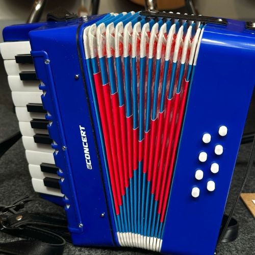Acordeon Infantil Concert Ca8 bl Azul Sanfona Compacta Para Iniciantes 