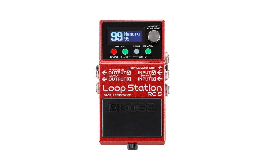 Pedal Boss Rc-5 Loop Station Looper Para Guitarra Com 99 Memórias e Usb 