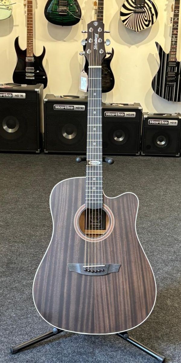 Violão Strinberg Sd200c Tobacco Aço Eletroacústico Folk Cutaway Com Afinador 