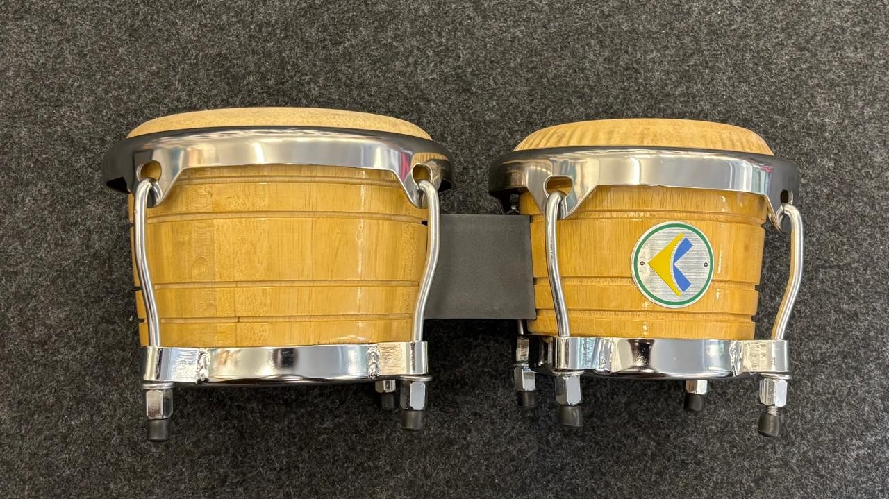 Bongo 6"e 7" Luen Madeira Natural Cromado Animal 45000 