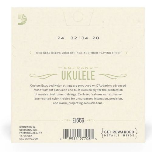 Encordoamento Para Ukulele Tenor D'addario Pro-arté Rectified Nylon Ej53t 