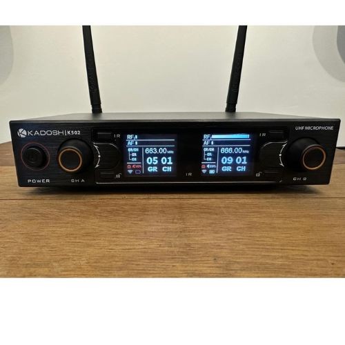 Microfone Sem Fio Uhf Kadosh K-502m Digital Duplo Mão/bastão + Bateria Recarregável 