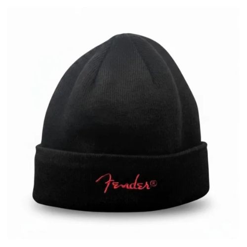 Touca Gorro Fender Lifestyle Preto Bordado Vermelho 
