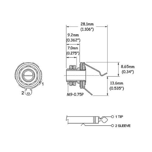 Jack Aberto Mono Para Instrumento Mj2-ni - Spirit Unidade 
