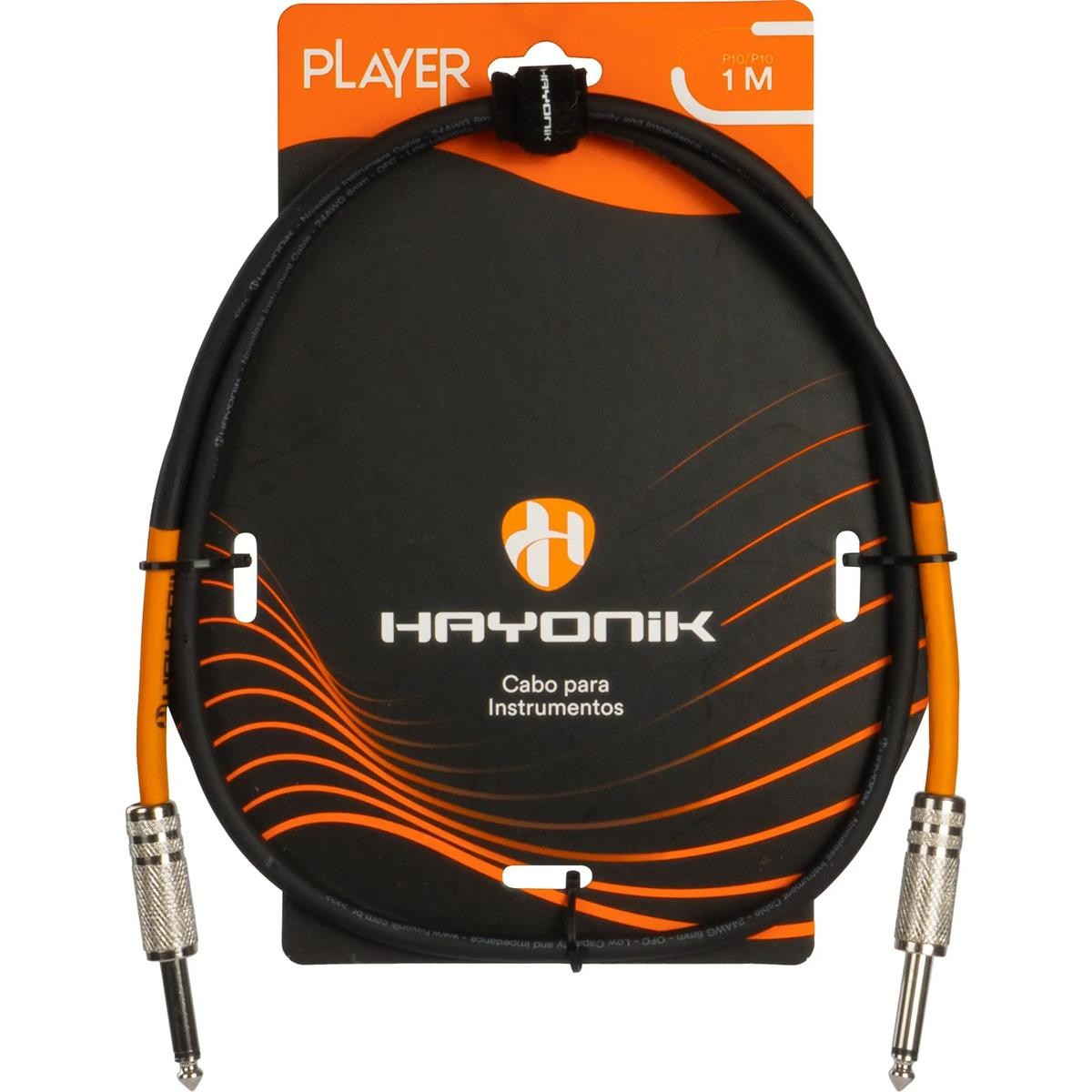 Cabo Para Guitarra Hayonik Player P10 x P10 1 Metro Preto 
