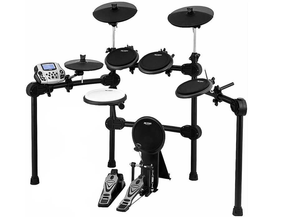 Bateria Eletrônica X-pro c. Ibañez Ed10 Pads Dual Zone, Pratos Com Choke e Permite Pedal Duplo 