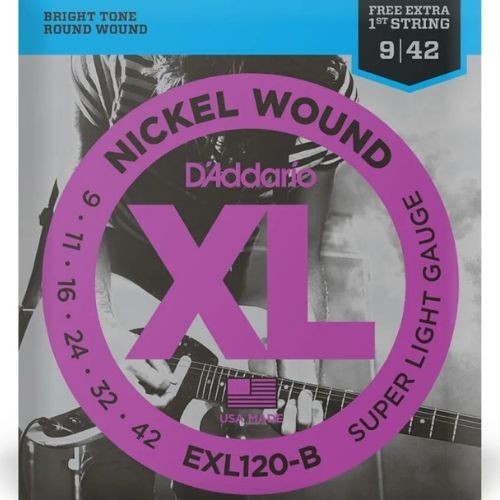Encordoamento Para Guitarra 09-42 Com Corda Extra Pl009 D'addario xl Nickel Exl120-b 
