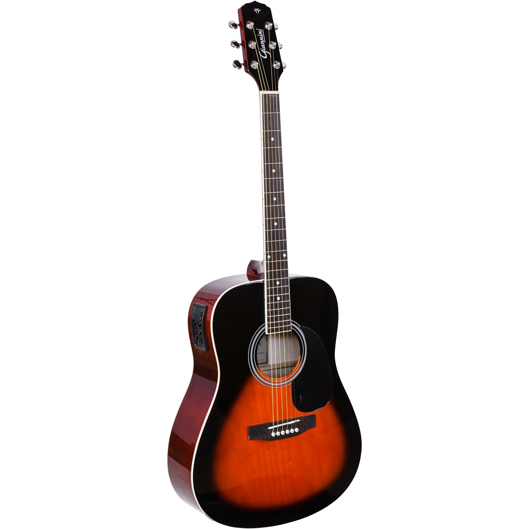 Violão Eletroacústico Dreadnought Folk Aço Gd-1 3 Tone Sunburst Giannini 