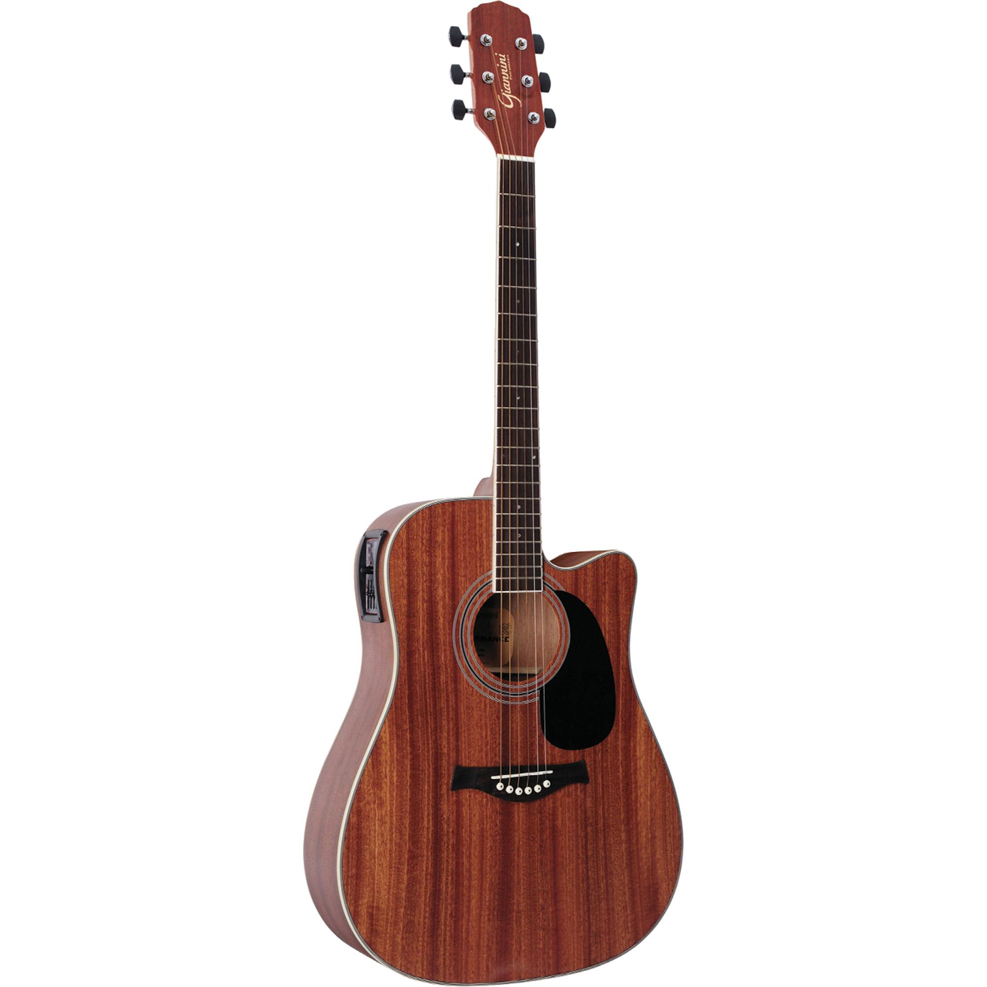 Violão Eletroacústico Folk Cutaway Aço Gf-2 Ceq Walnut Satin Giannini 