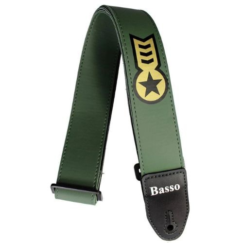 Correia Basso sf 127 Verde Musgo Militar Para Guitarra, Violão e Baixo 
