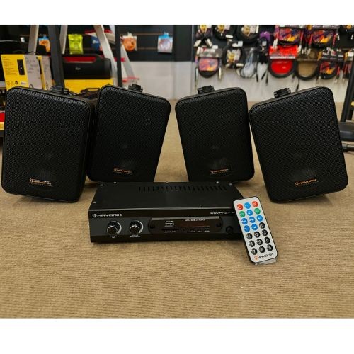 Kit Som Ambiente Hayonik Ambience 4000 od v2 Preto 400w Bluetooth Usb fm óptico 
