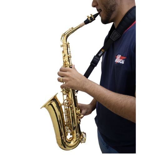 Correia Acolchoada Spring Sp20 bk Preta Para Saxofone Alto Tenor Soprano Barítono 