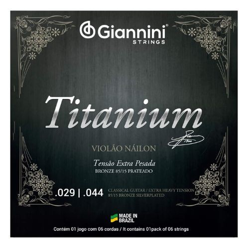 Encordoamento Giannini Titanium Genwxta Para Violão Nylon – Extra Pesada 