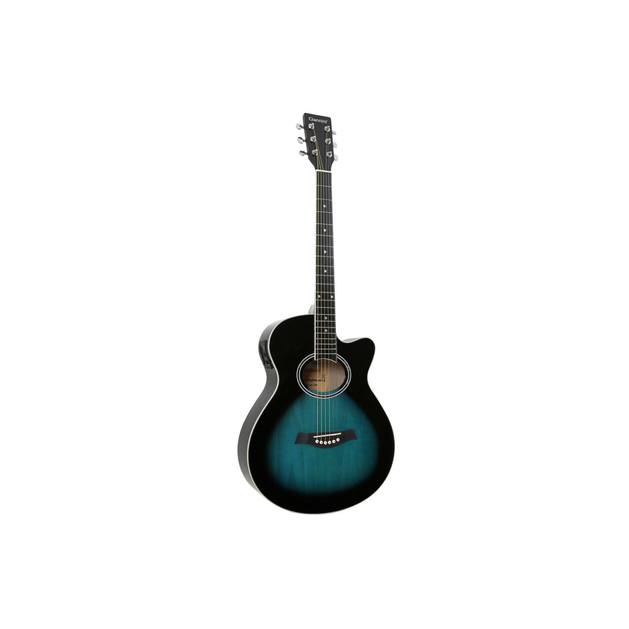 Violão Eletroacústico Mini Jumbo Cutaway Aço Gsf-1r Ceq Dark Blue Burst Giannini 