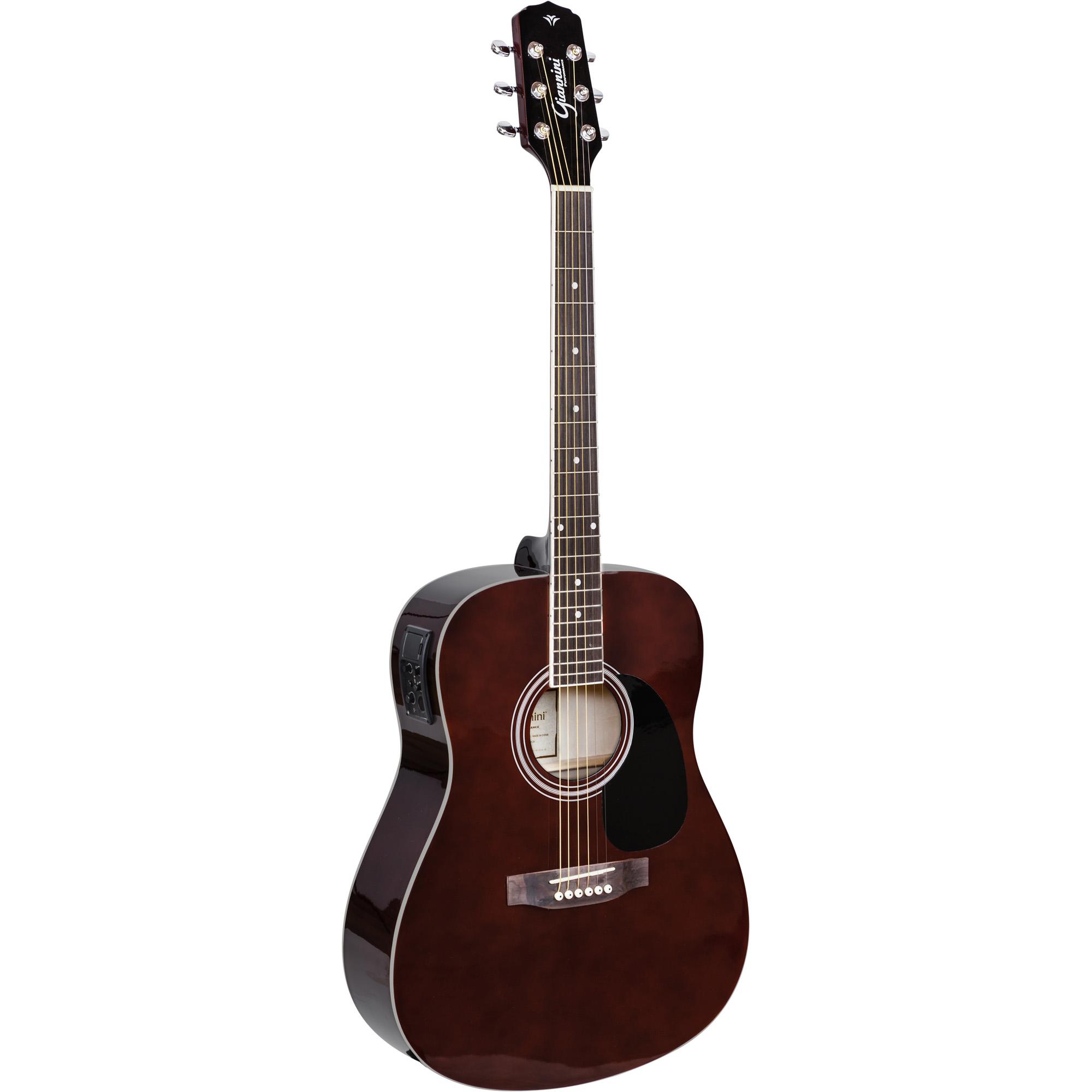 Violão Eletroacústico Dreadnought Folk Aço Gd-1 Translucent Dark Wine Giannini 