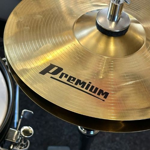 Bateria Infantil Premium Dx45j bk Preta Junior 5 Peças Com Banco, Pedal e Pratos 