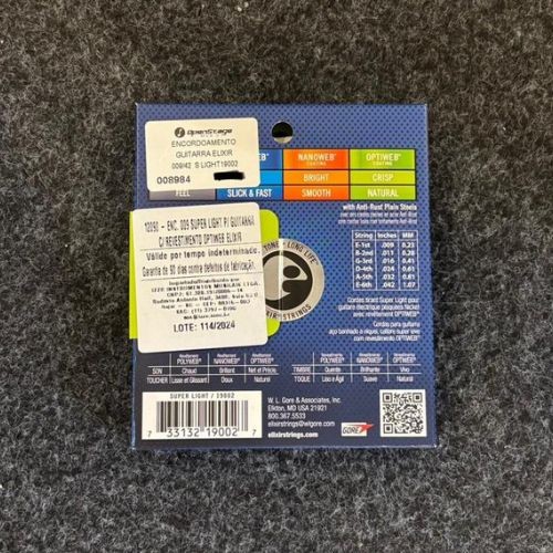 Encordoamento Elixir Optiweb 009 Super Light Para Guitarra 