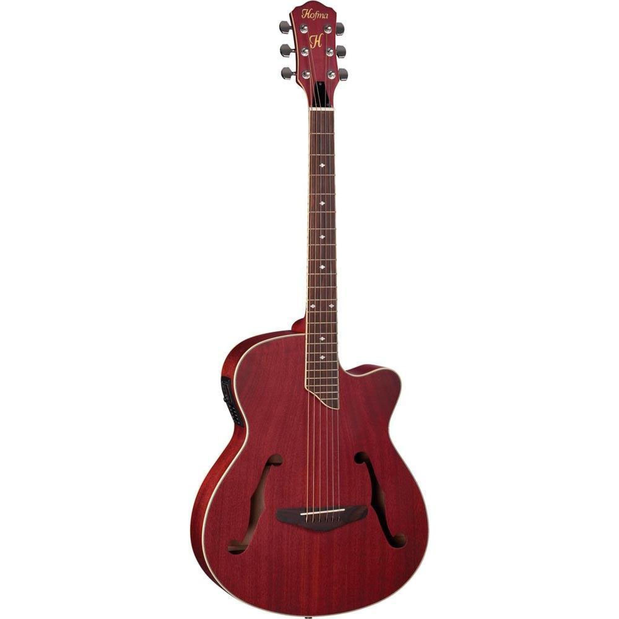 Violão Eletroacústico Vintage Aço Hmf240 Vermelho Hofma 