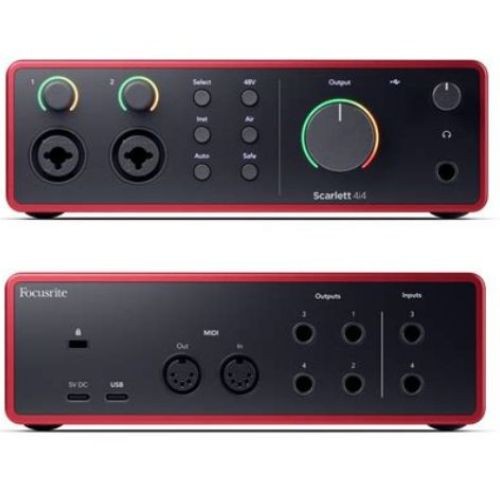 Interface de áudio Focusrite Scarlett 2i2 4th Gen Usb-c 2x2 Para Home Studio 