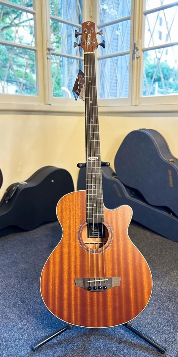Baixolão Strinberg Sb-240c Eletroacústico Mahogany Fosco 4 Cordas Com Afinador 