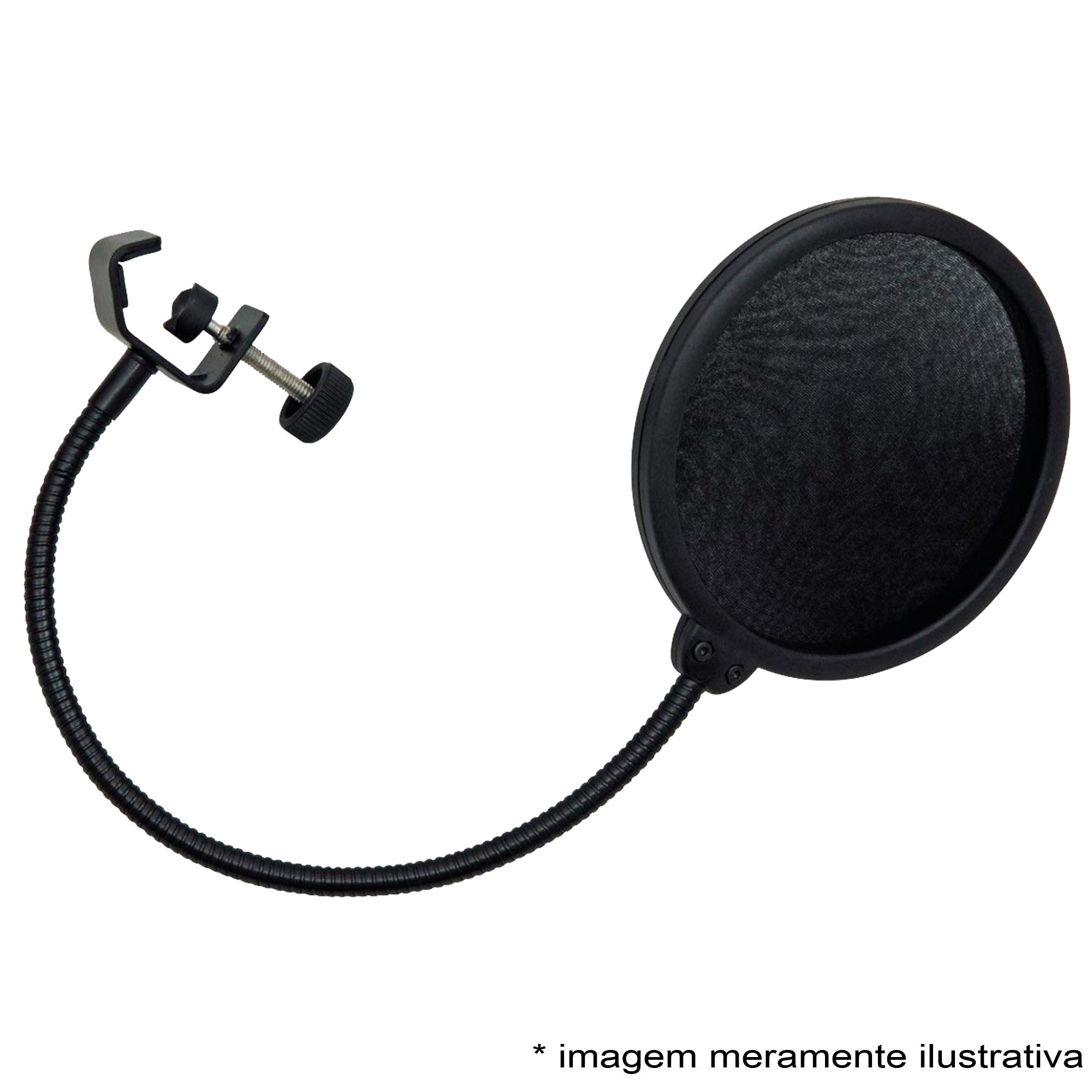 Protetor Para Microfone de Estúdio Pop Filter Preto Csr 