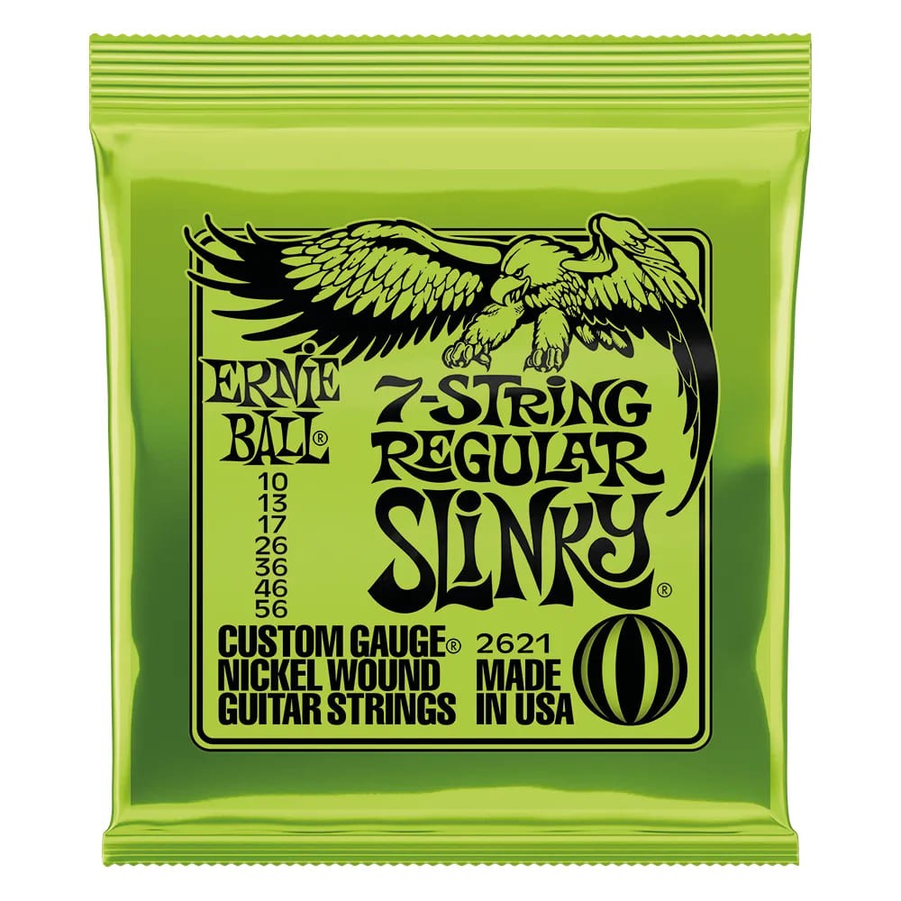 Corda Ernie Ball 010 Regular Slinky Níquel Para Guitarra 7 Cordas 