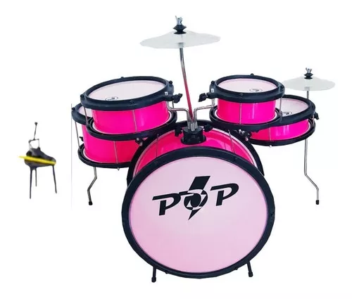 Bateria Infantil Luen Pop Kids Rosa 