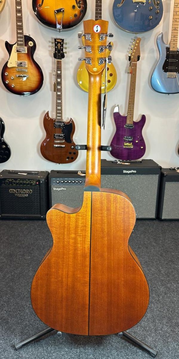 Violão Eagle Ema 663 Auditorium Cutway Aço Elétrico Natural Satin 