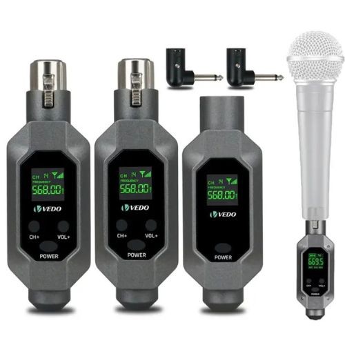 Sistema Sem Fio Vedo Vd6902 Uhf Para Microfone Dinâmico Xlr | 2 Canais 