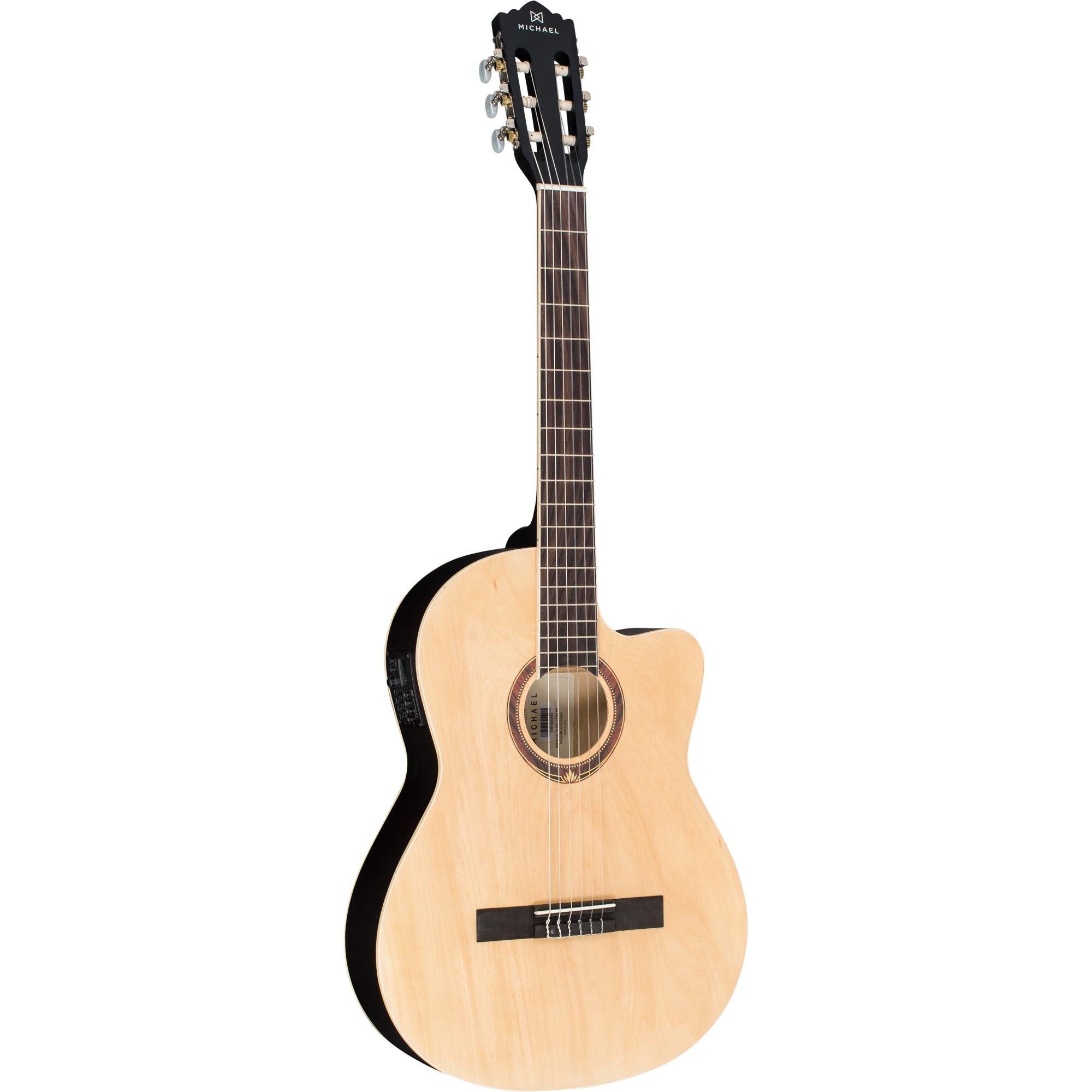 Violão Elétrico Nylon Electra Clássico Semiflat Vm219e Natural Satin Michael 