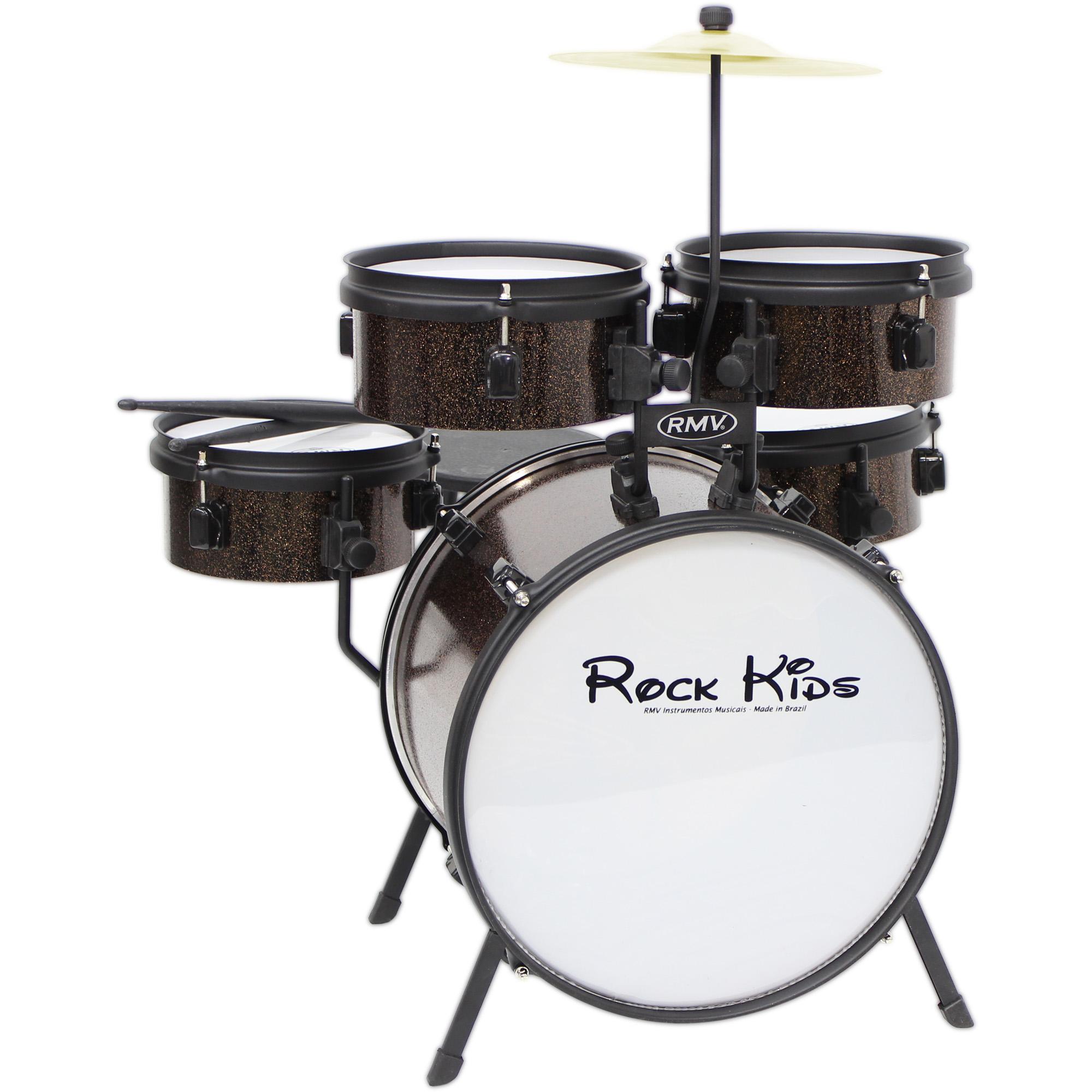 Bateria Infantil Rock Kids Cobre Rmv 