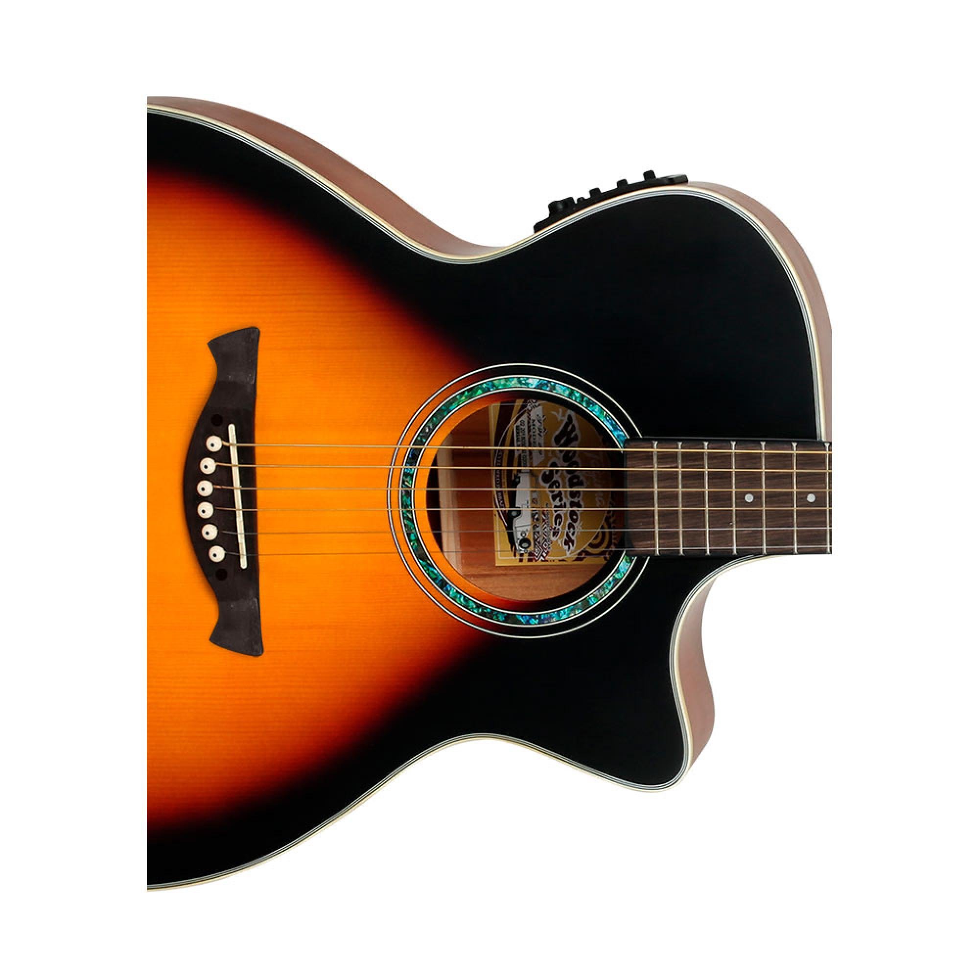 Violão Eletroacústico Mini Jumbo Aço Woodstock tw 29 Sunburst Tagima 