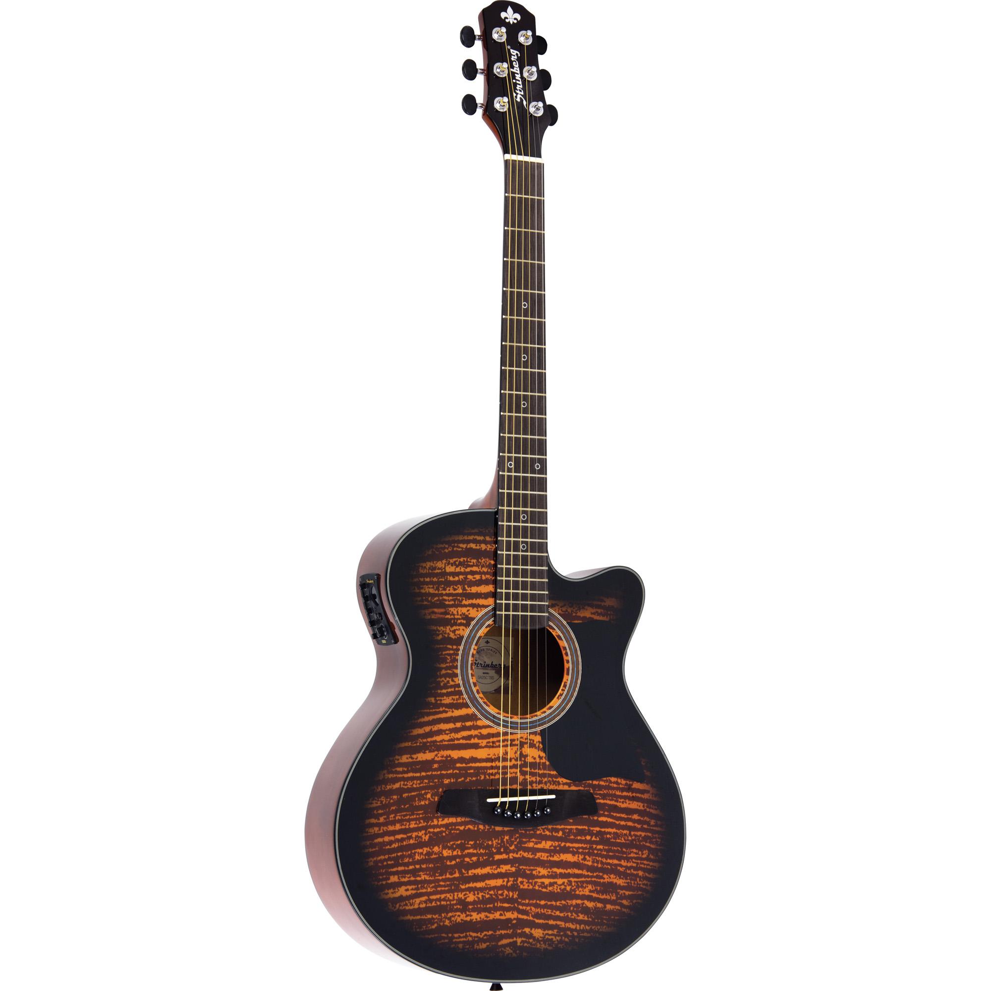 Violão Eletroacústico Artístico Aço Sa25c Translucent Sunburst Strinberg 