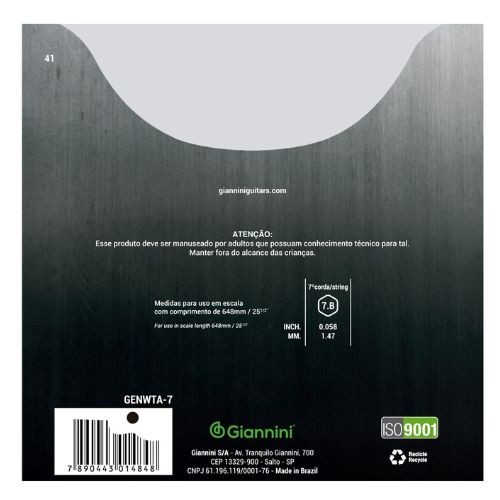 7ª Corda Avulsa Giannini Titanium Genwta-7 Para Violão Nylon – .058 