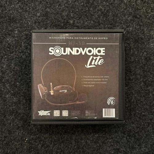 Microfone Para Instrumentos de Sopro Soundvoice Lite Mi-10 Sem Fio Recarregável 