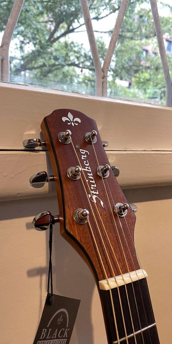 Violão Eletroacústico Strinberg Sd200c ns Black Series Folk Cutaway — Aço, Pré Se-60 e Acabamento Fosco 