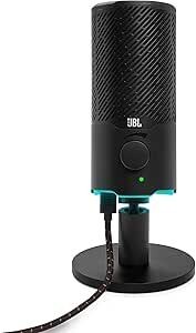 Microfone Jbl Quantum Stream Podcast, Usb, Rgb, Otimizado Pra Pc/mac/ps5/ps4/nintendo Switch, Montagem Universal, Metálico - Jblqstreamblk 