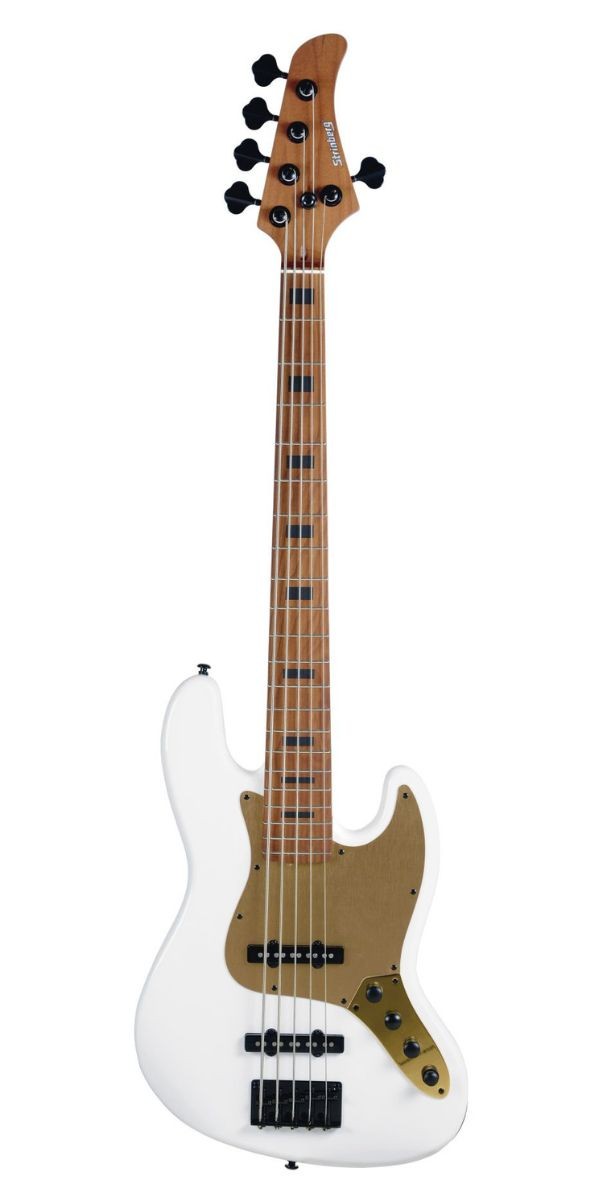 Contrabaixo Strinberg Jbs155ad pw 5 Cordas Ativo Signature Aninha Deleones Pearl White Com Bag 
