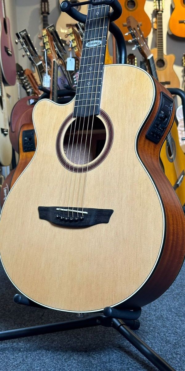 Violão Strinberg Sa200c Mini-jumbo Aço Eletroacústico Natural Canhoto 