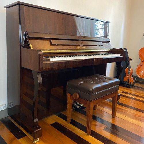 Piano Acústico Vertical Fritz Dobbert Fd126 ib Imbuia Brilho Com Banqueta Regulável 