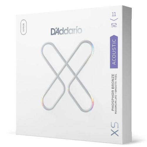 Encordoamento Violão Aço D’addario Xsapb1152-3p 011-052 xs Phosphor Bronze 3 Jogos 