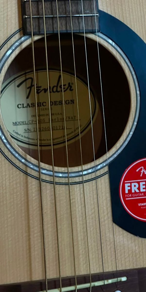 Violão Fender Cp-60s Parlor Natural Aço Com Tampo Sólido Spruce 