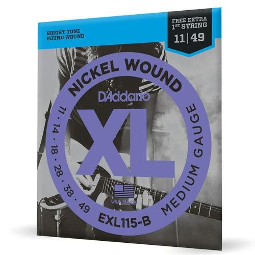 Encordoamento Guitarra D’addario Exl115-b 011-049 xl Nickel + mi Extra 