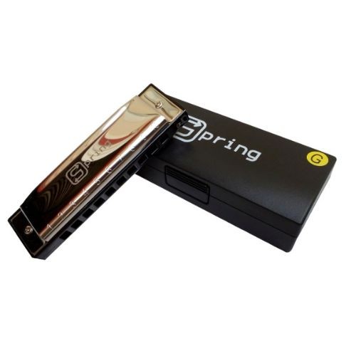 Gaita Harmônica Spring Sg20g Diatônica em Sol 20 Vozes 10 Furos Com Case 