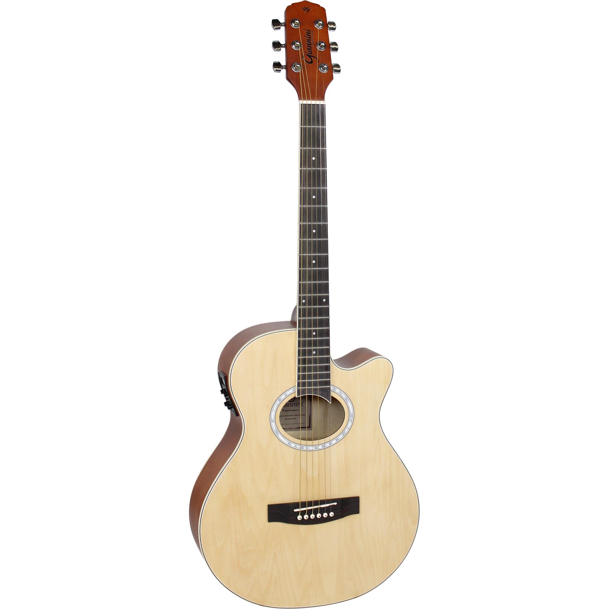 Violão Mini-jumbo Cutaway Aço Gsf-1d Natural Satin Giannini 