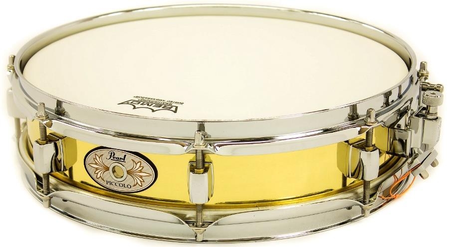 Caixa Pearl Piccolo Series Brass Shell 13x3" Com Pele Remo Ambassador Coated Top 