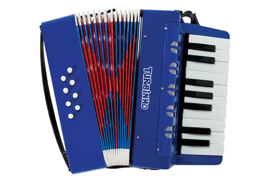 Acordeon Infantil 17 Teclas 8 Baixos Azul Turbo 